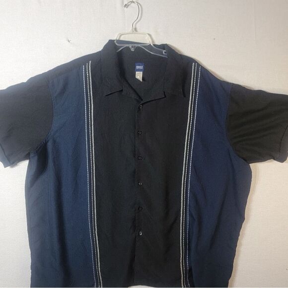 Basic Editions Mens Black/Blue Polo Shirt Solid Cotton Collared Big & Tall 4XL - Picture 1 of 10